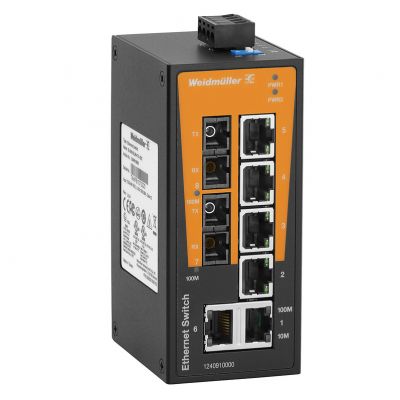 WEIDMULLER IE-SW-BL08-6TX-2SC Przełącznik sieciowy (prosty), niezarządzany, Fast Ethernet, Liczba portów: 6x RJ45, 2x SC wielomodowy, -10 °C...60 °C, IP30 1240910000 /1szt./ (1240910000)